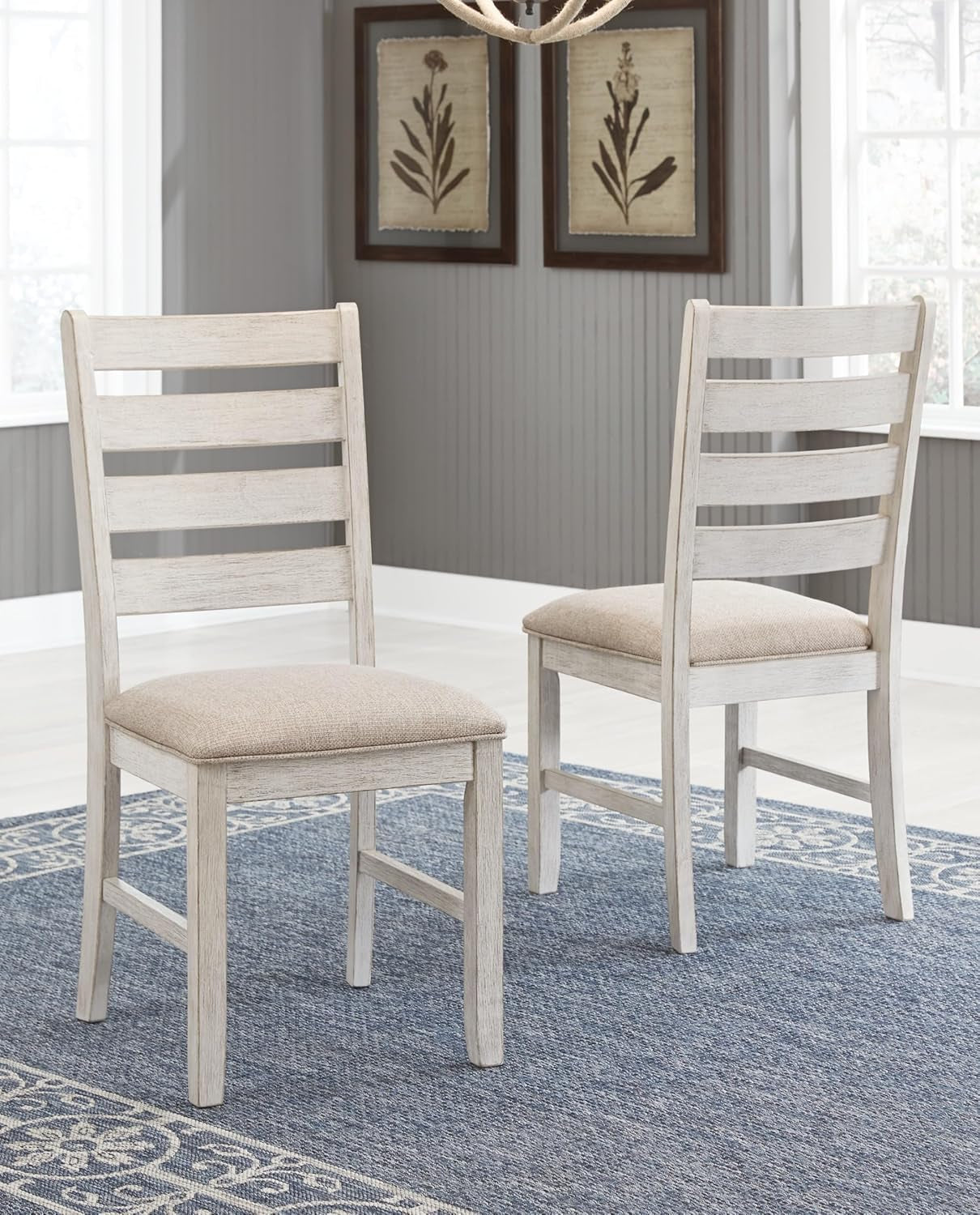 Skempton Modern Farmhouse Dining Room Chair, 2 Count, Whitewash-1