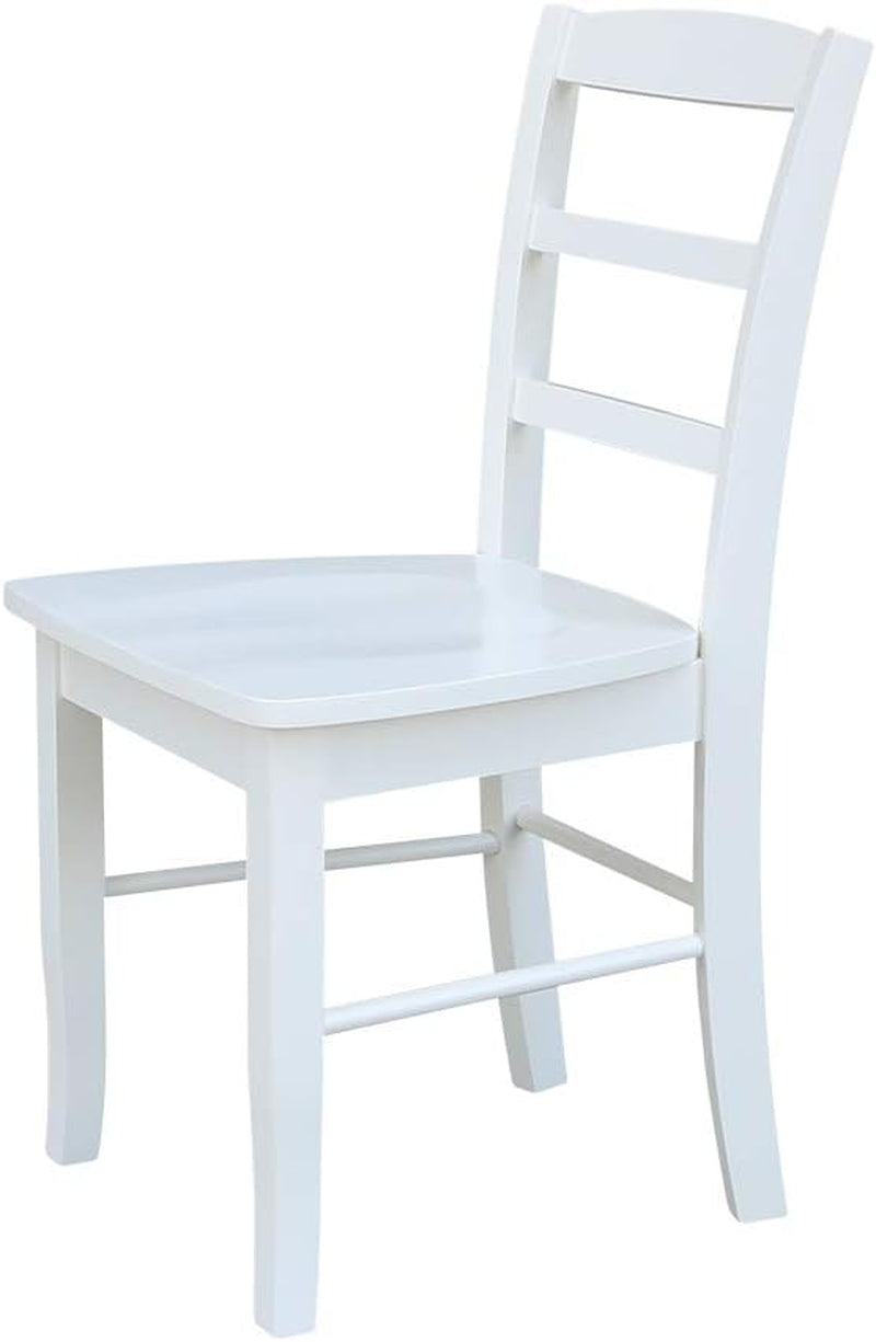 International Concepts Set of Two Madrid Ladderback Dining Chairs, White-4