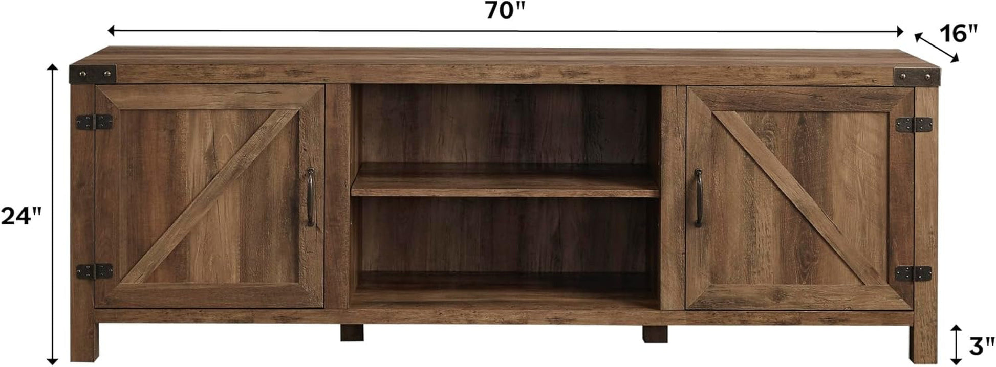 Rustic Oak TV Stand for 70/80 Inch TVs-2