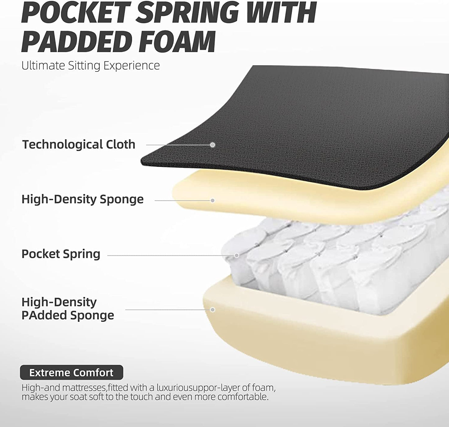 Ergonomic Gaming Chair with Massage and Footrest-3