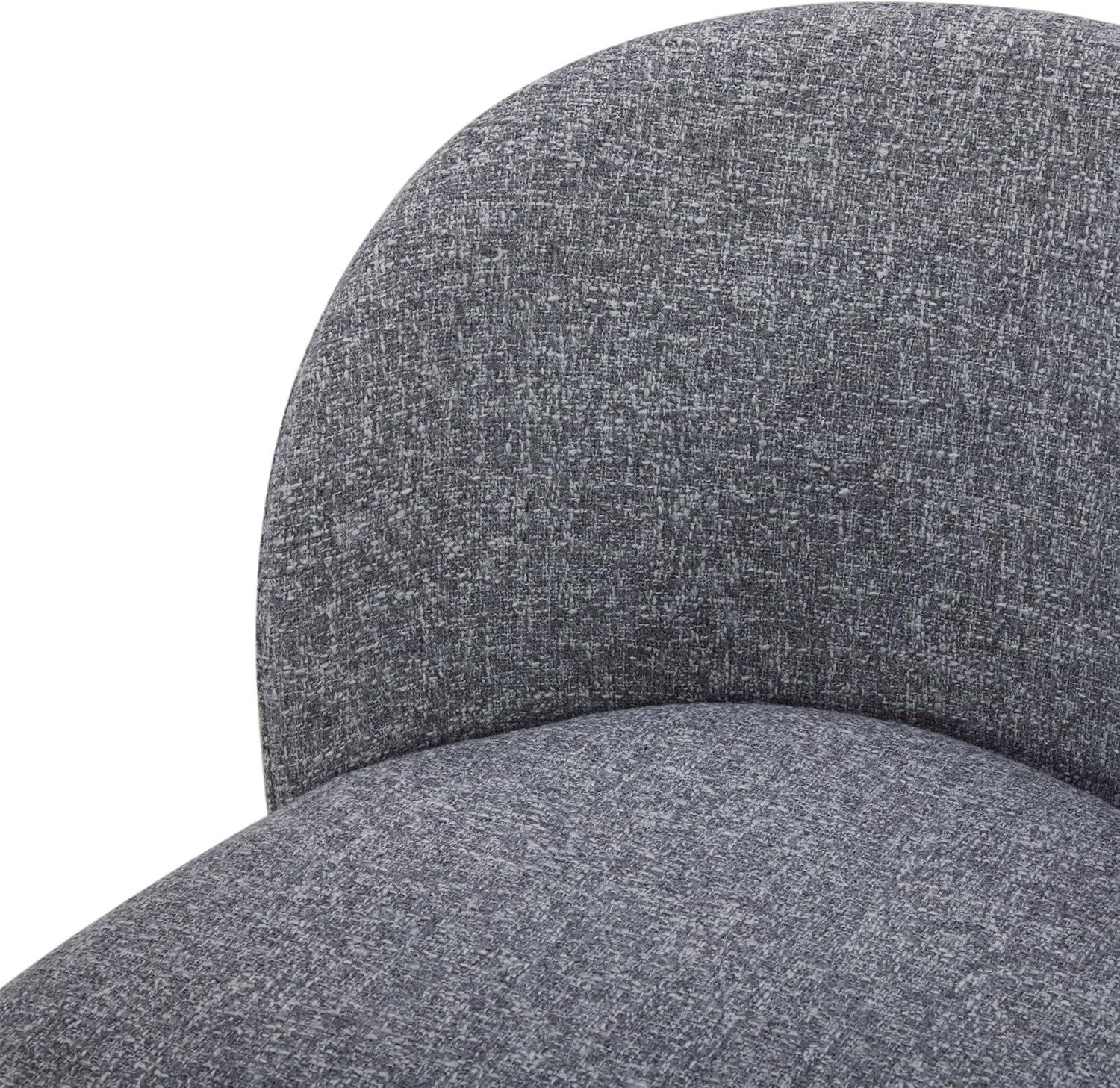 Counter Height Bar Stools Set of 3, 360° Swivel Upholstered Barstools with Backs and Metal Legs, 26" H Seat Height, Fabric in Grey (Multi-Colored)-4