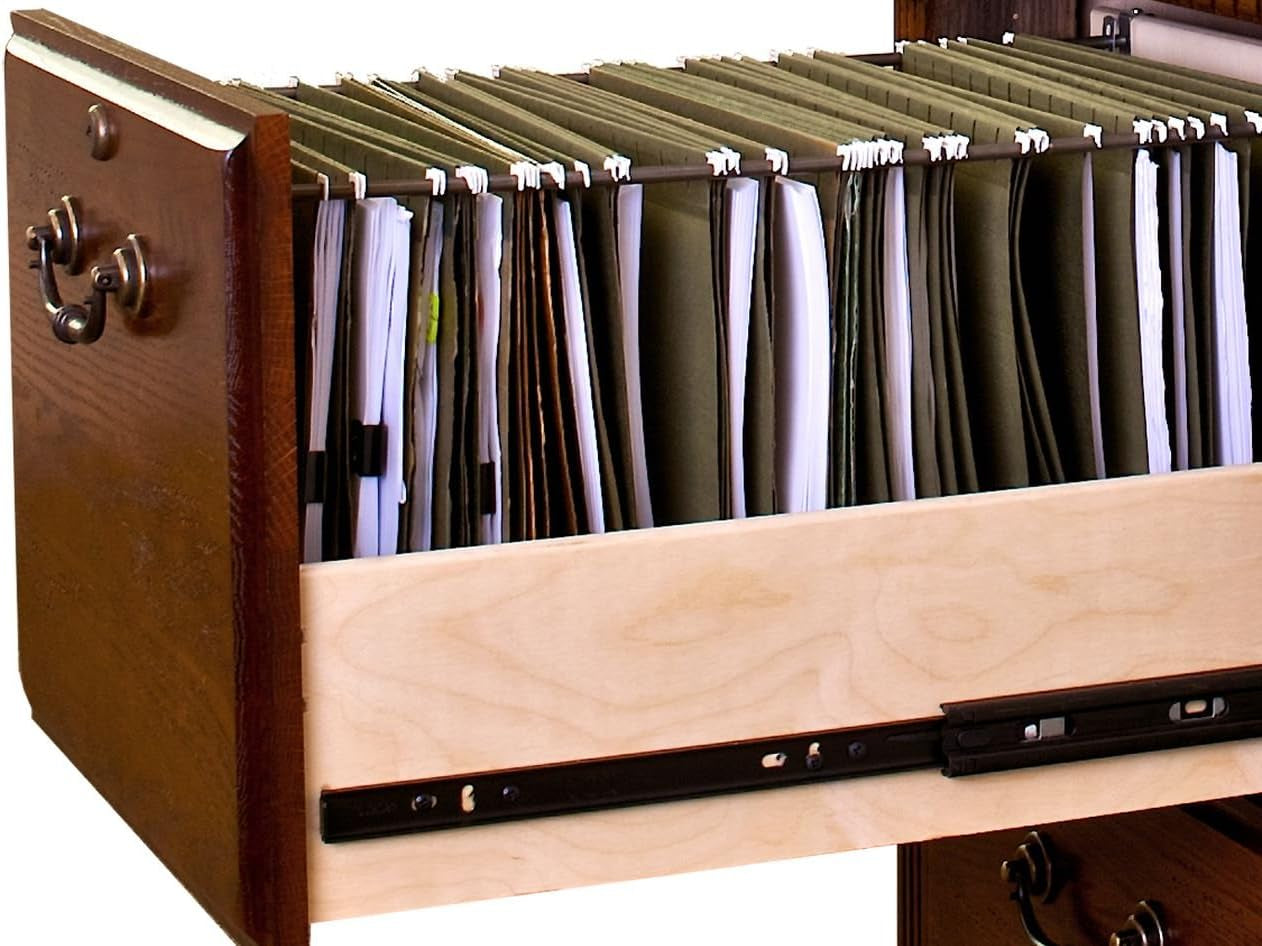 Huntington Oxford 4-Drawer File Cabinet, Burnish Finish, Fully Assembled-4