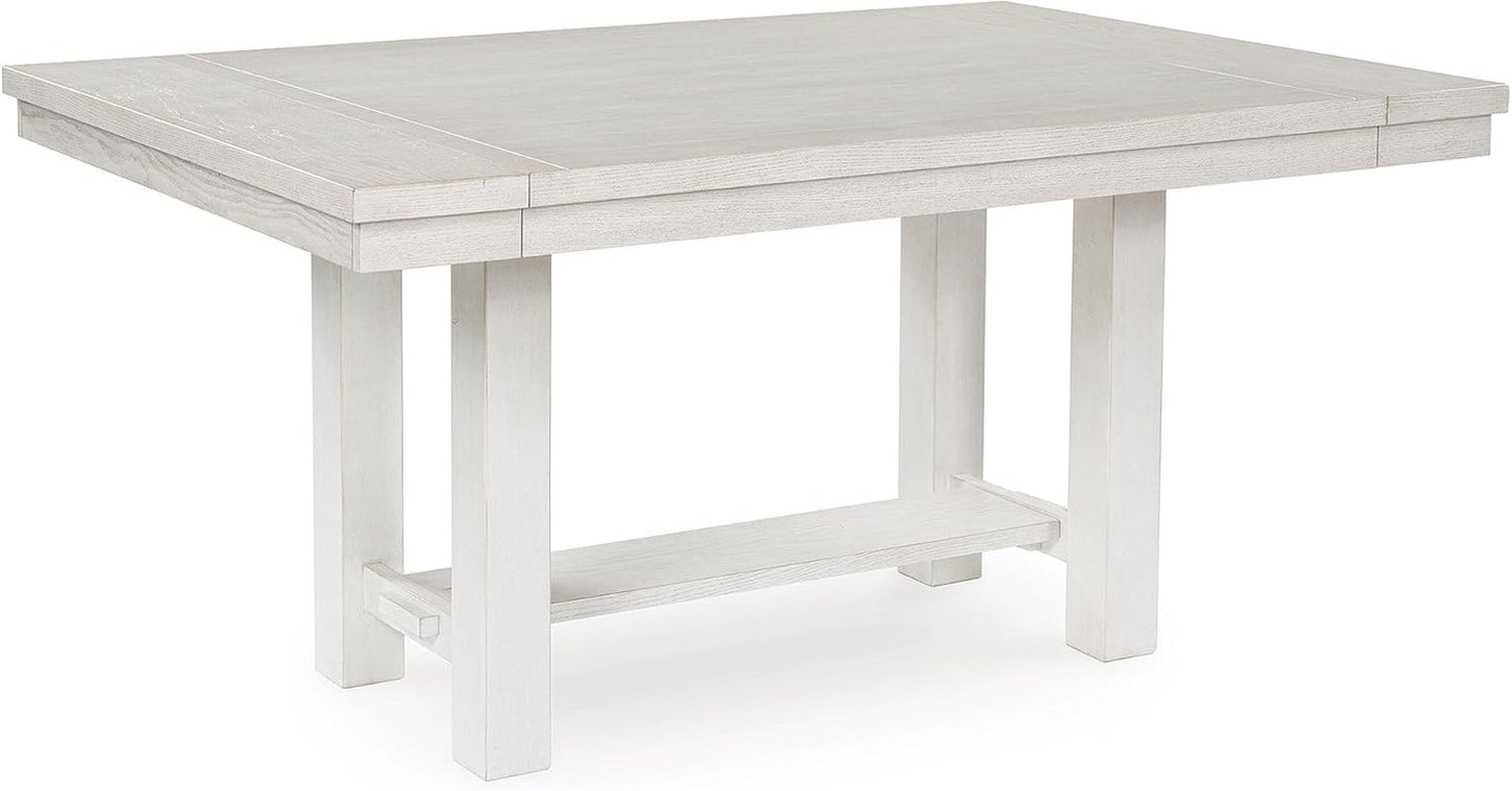 Robbinsdale Casual Removable Center Leaf Dining Extension Table with Trestle Base, White-3