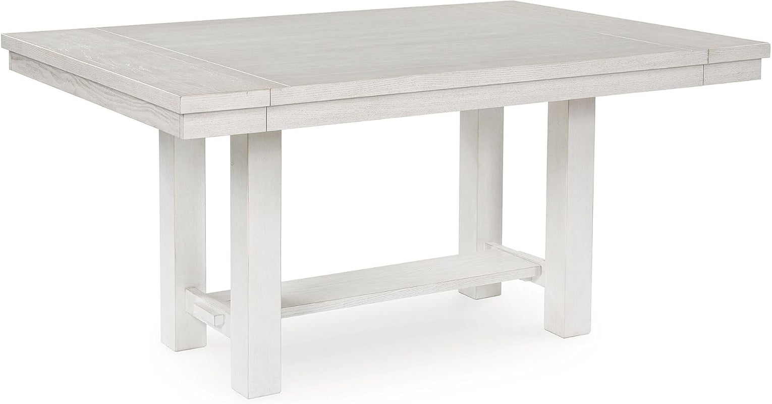 Robbinsdale Casual Removable Center Leaf Dining Extension Table with Trestle Base, White-3