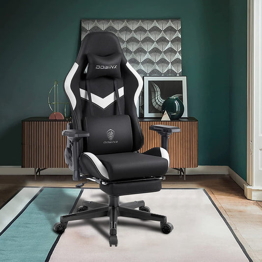 Ergonomic Gaming Chair with Massage and Footrest-0