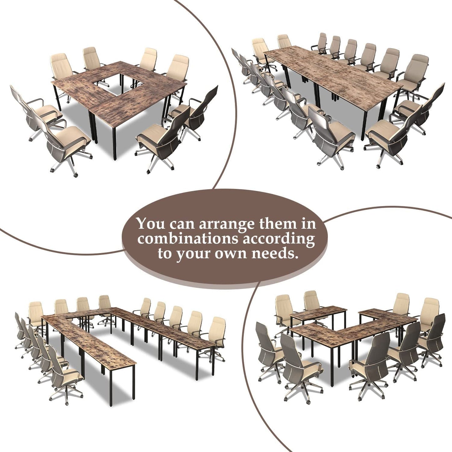 Rustic Vintage Brown Conference Tables for 16-3