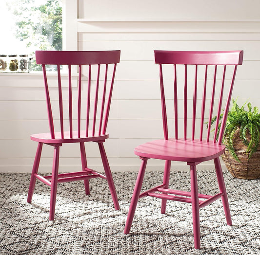 American Homes Collection Raspberry Pink Spindle Side Chair, Set of 2-1