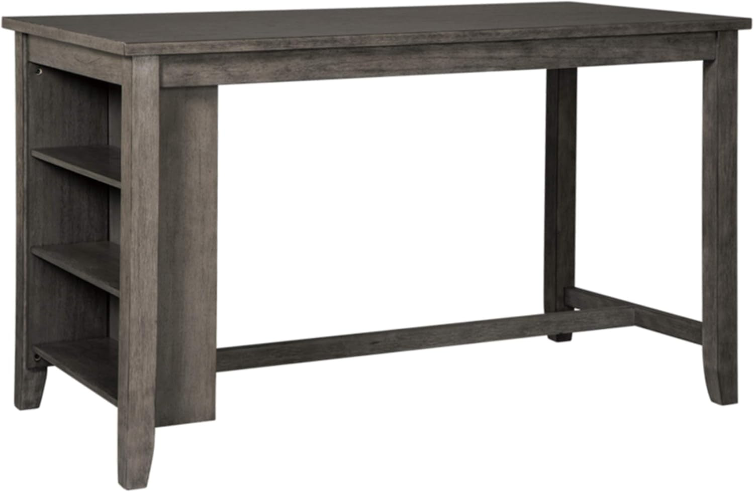 Caitbrook Rustic Counter Height Dining Table with Storage, Dark Gray-0