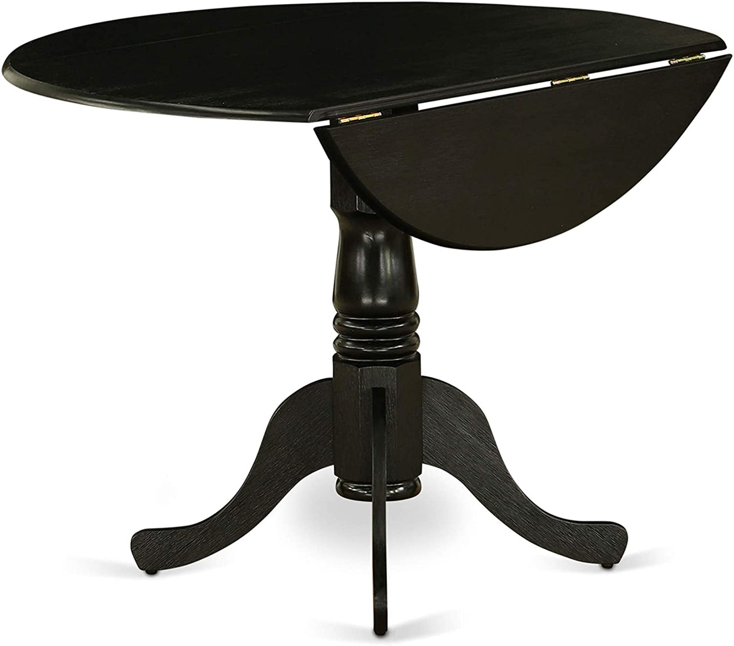 Wood Dining Room Table with round Tabletop, Black Finish-4