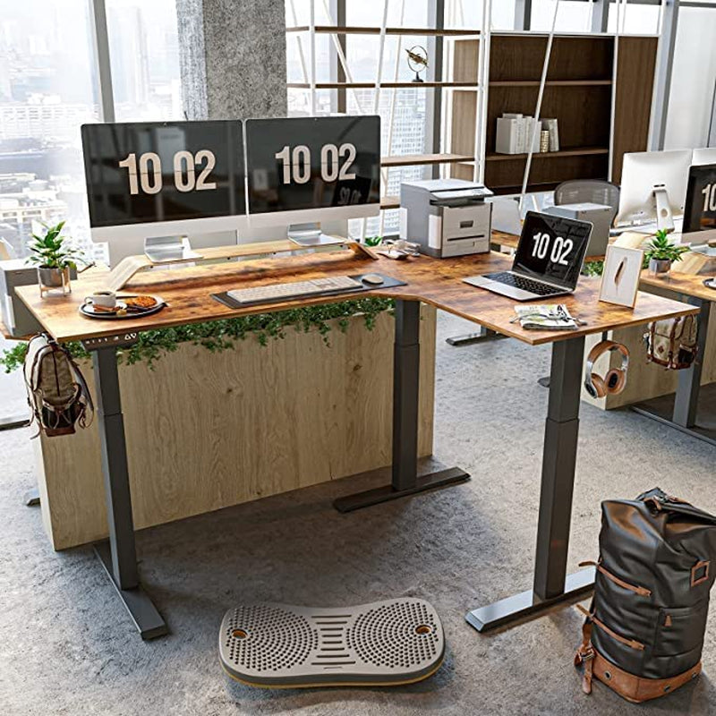 Executive L-Shaped Standing Desk with File Cabinet-4