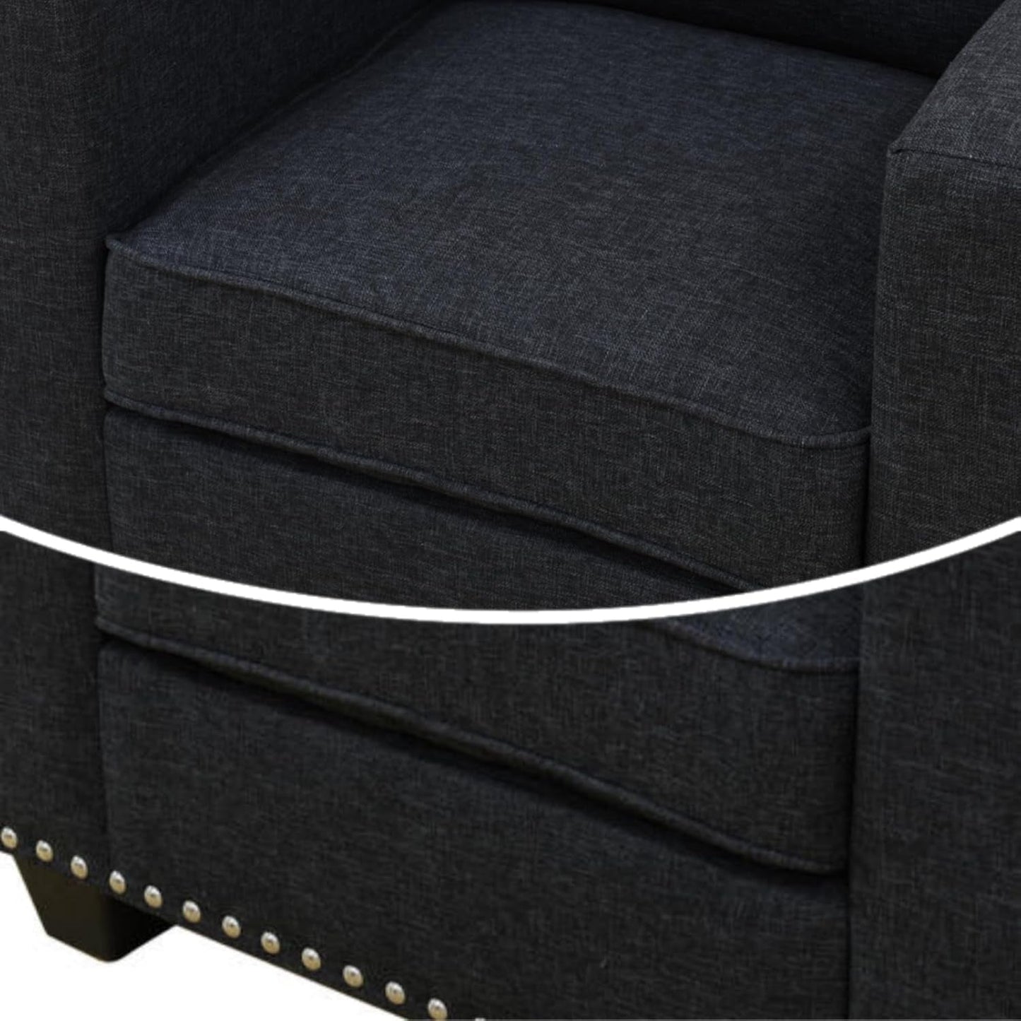 Couches Sofa for Living Room Set 3 Piece Modern Decor Sofa and Loveseat Set with Arms and Nailhead, Includes Loveseat Couch and Armchair-3