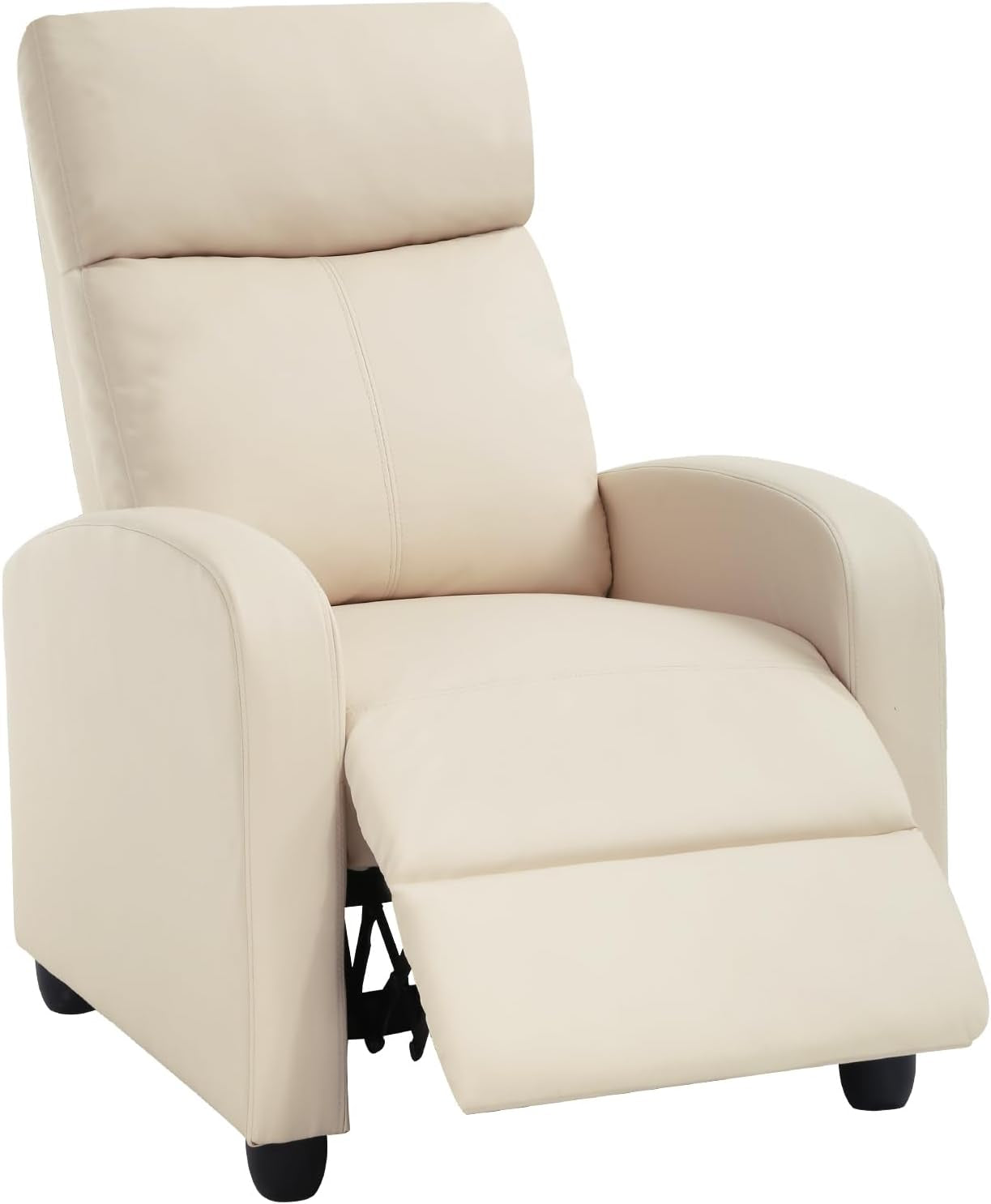 Recliner Chair for Living Room Home Theater Seating Single Reclining Sofa Lounge with Padded Seat Backrest (Beige)-1