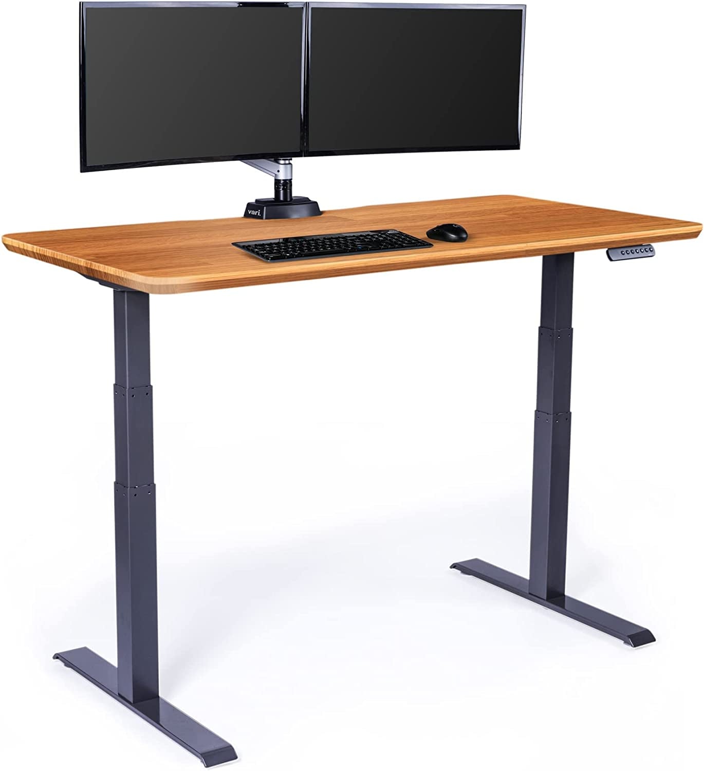 Electric Standing Desk - 60X30 desk, Adjustable Height Stand up Desk - Dual Motor with Memory Presets, Stable T-Style Legs- Home Office Essentials Computer Desk - Butcher Block-0