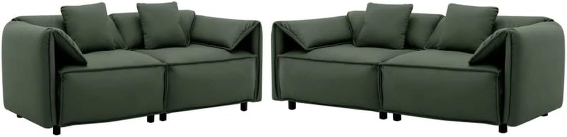 2 - Piece Living Room Set with 4 Tosiing Pillows, Upholstery, Suitable for Living Room,Green (D as Shown)-0