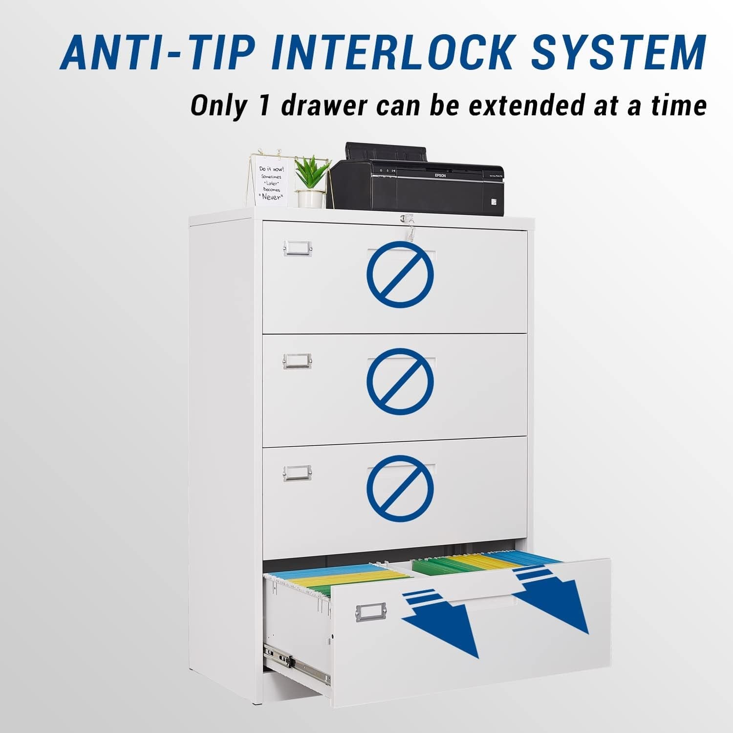 Lockable 4-Drawer Metal File Cabinet for Home Office-3