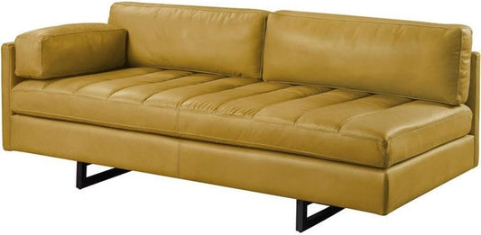 Radia Sofa with Pillow in Yellow Turmeric Top Grain Leather-0