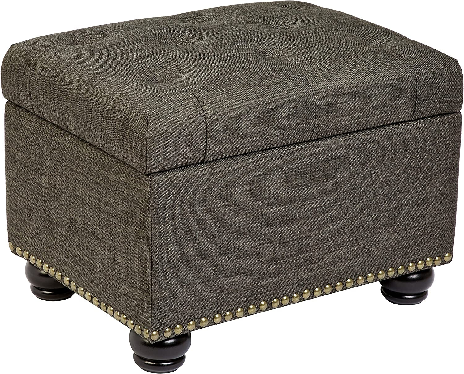 Modern Gray Ottoman with Storage Space-1