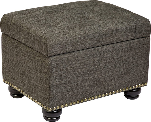 Modern Gray Ottoman with Storage Space-1