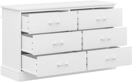 6 Drawer Double Wood Storage Tower Cabinet-1