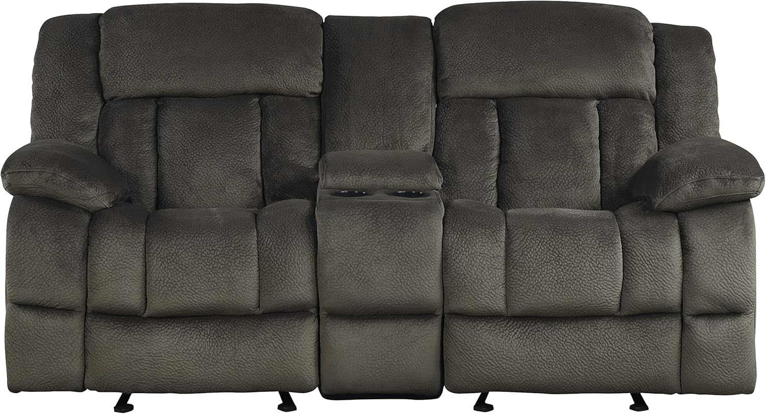 Reclining Living Room Set, Manual Reclining Sofas, Couches for Living Room, Includes Reclining Sofa and Dual Glider Recliner Loveseat, 2-Piece Set, Chocolate-4