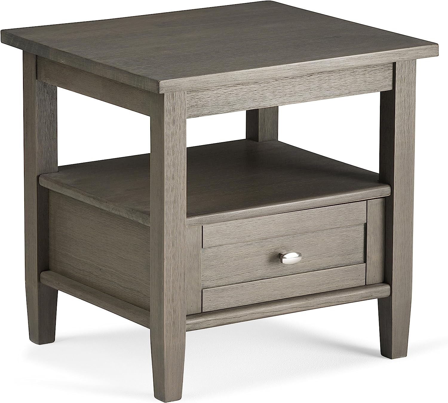 Warm Shaker Solid Wood Rectangle End Table - Farmhouse Grey-1