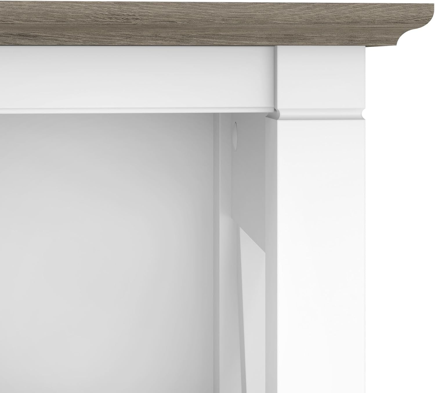 Bush Furniture BSH24470221 Key West 5-Shelf 66-Inch H Bookcase, Shiplap Gray/Pure White-3