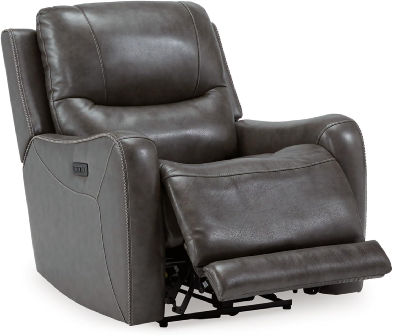Galahad Contemporary Zero Wall Recliner with Power Headrest, Gray-3