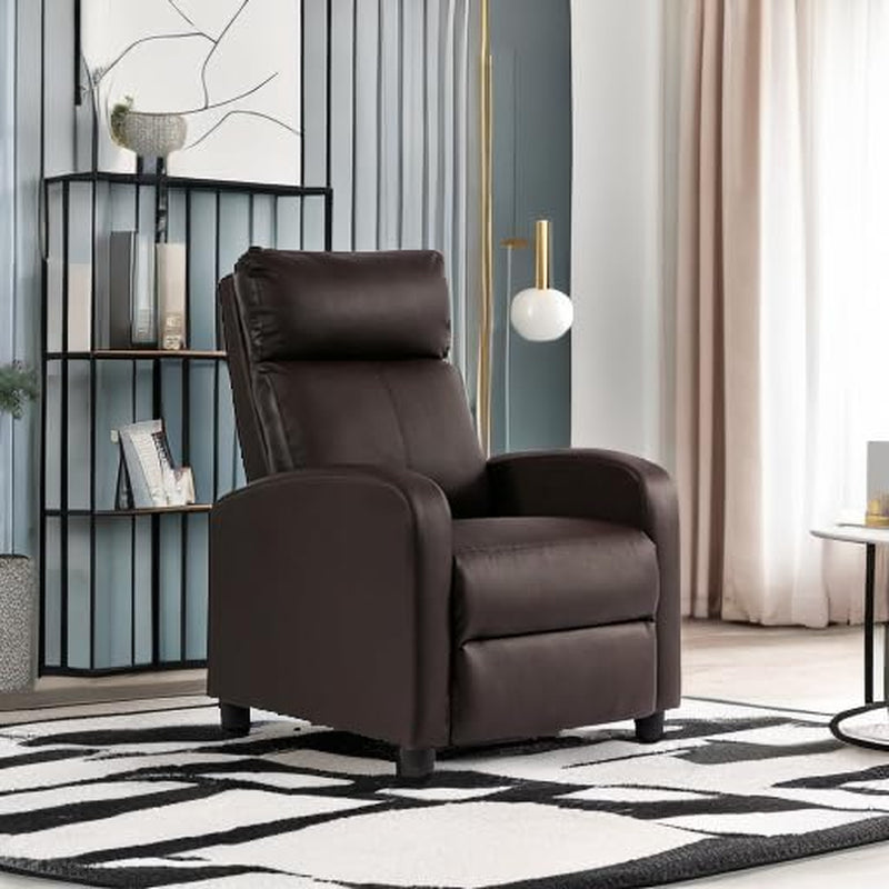 Recliner Chair Reclining Sofa Leather Chair Home Theater Seating Lounge with Padded Seat Backrest-0