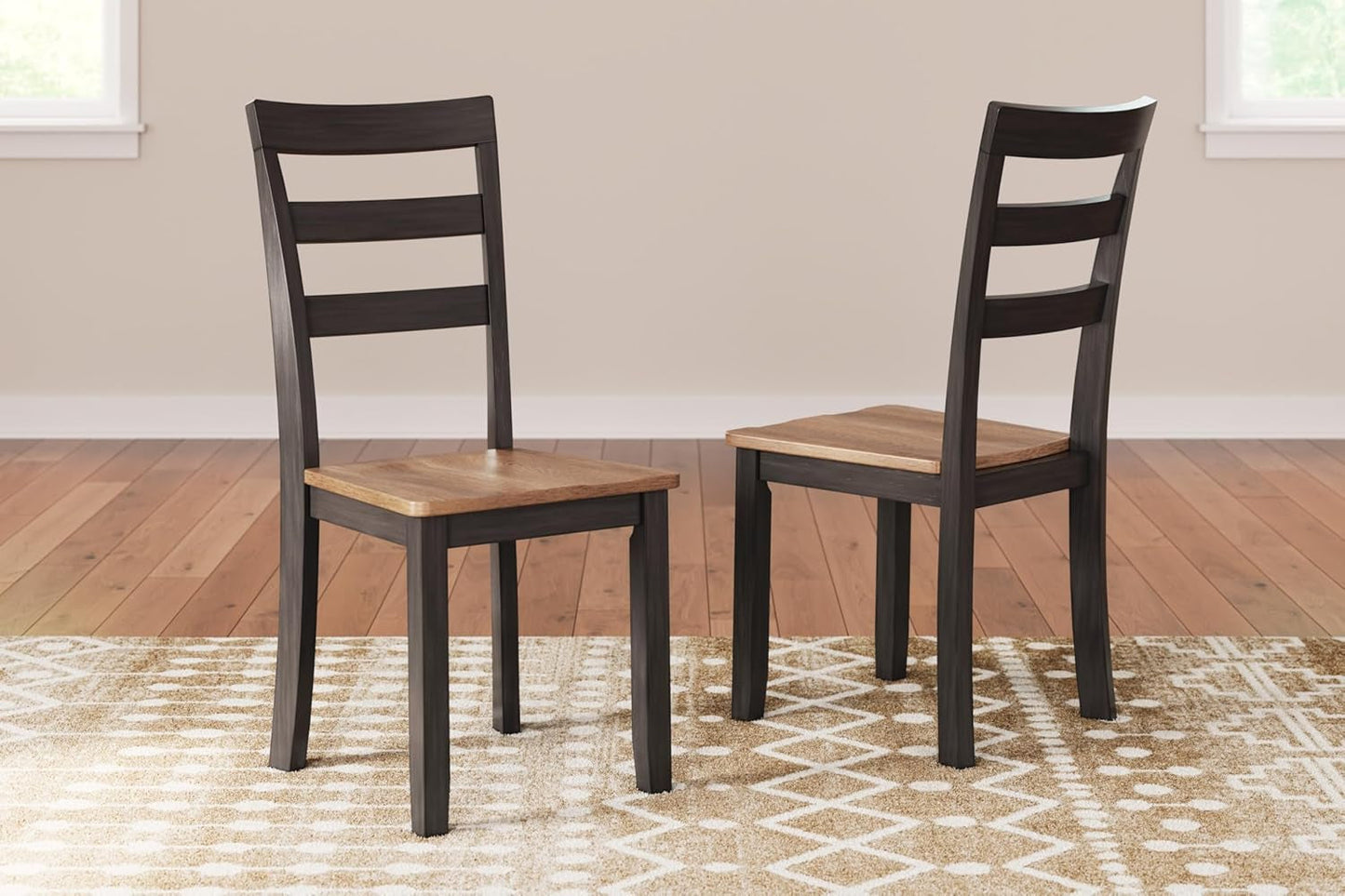 Gesthaven Solid Wood Frame Dining Chair, Set of 2, Natural/Brown-1