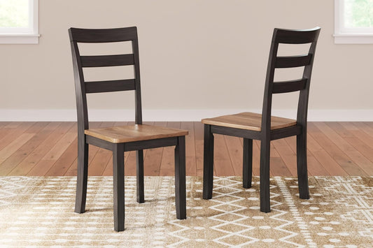 Gesthaven Solid Wood Frame Dining Chair, Set of 2, Natural/Brown-1