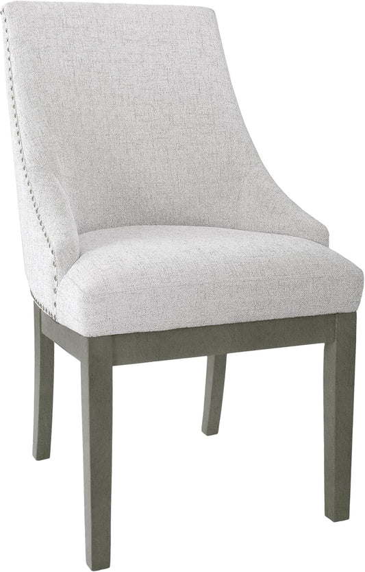 Home Decor | Upholstered Anywhere Dining Chair | Accent Chairs for Living Room & Bedroom | Decorative Home Furniture - Neutral Textured Solid (Single Pack)-0
