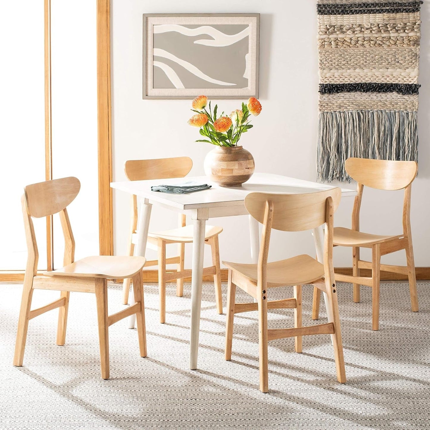 Home Lucca Retro Natural Dining Chair, Set of 2, Wood-3