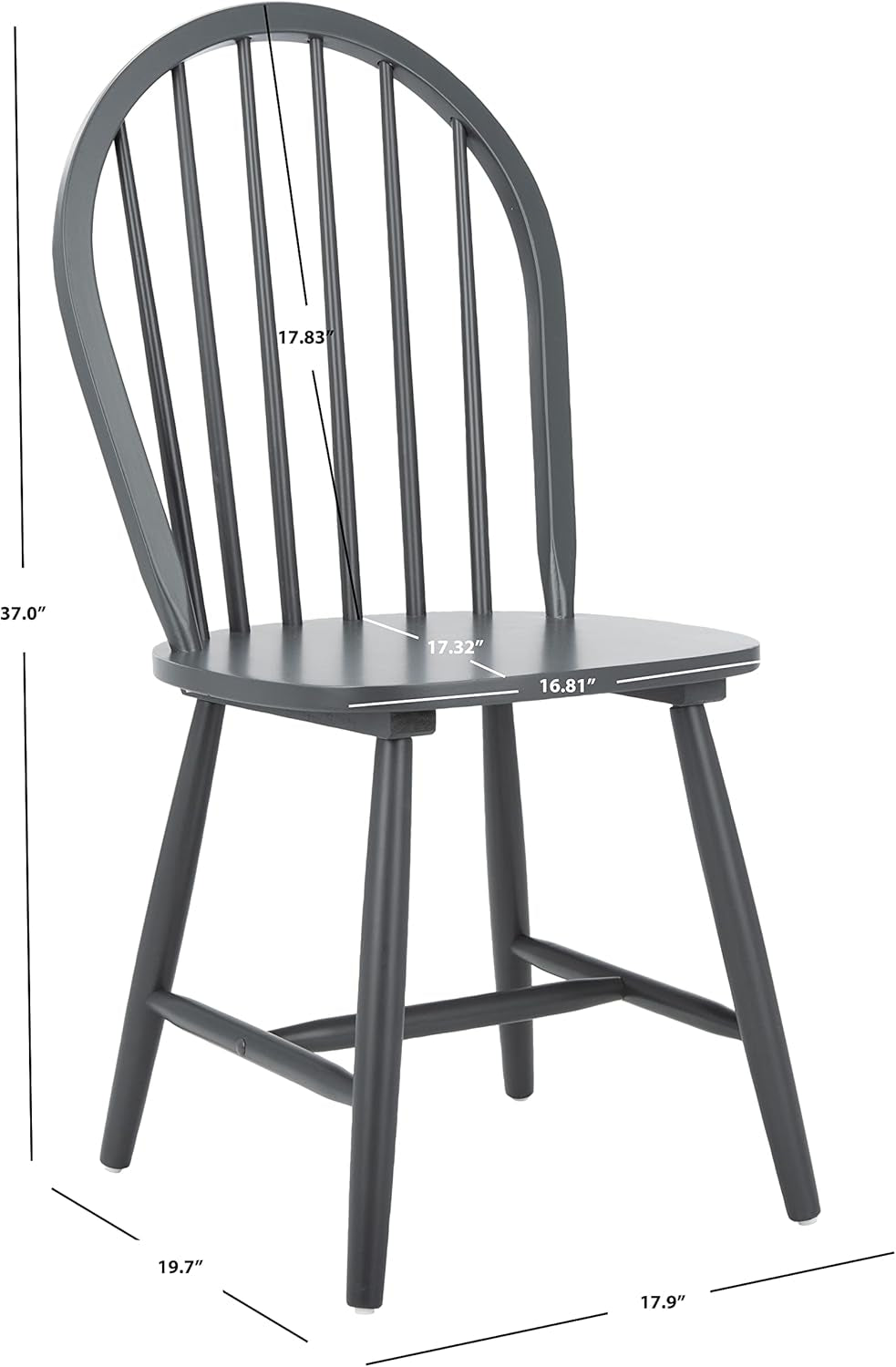 Home Camden 18-Inch Farmhouse Black Spindle Back-1