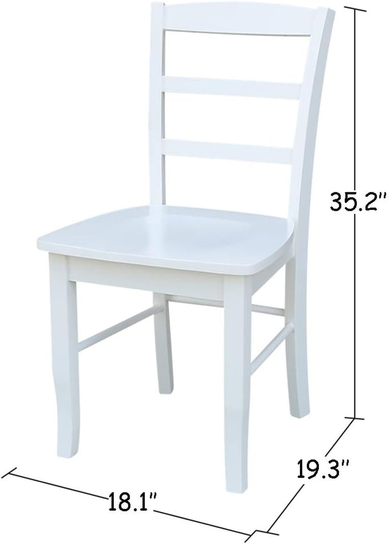 International Concepts Set of Two Madrid Ladderback Dining Chairs, White-2