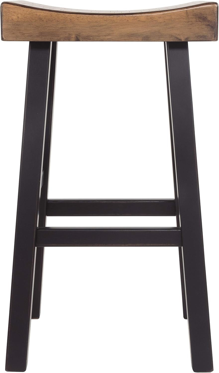 Glosco Farmhouse 30.63" Pub Height Saddle Barstool, Set of 2, Two-Tone Brown-4