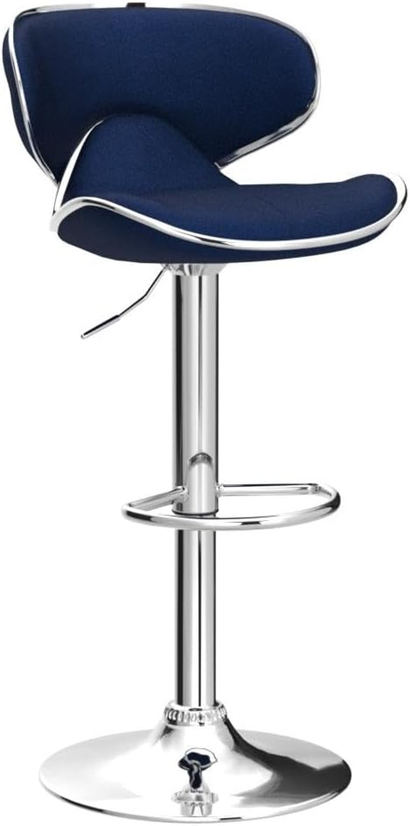 Masaccio Velvet Upholstered Adjustable Swivel Barstool, Set of 2, Blue-4