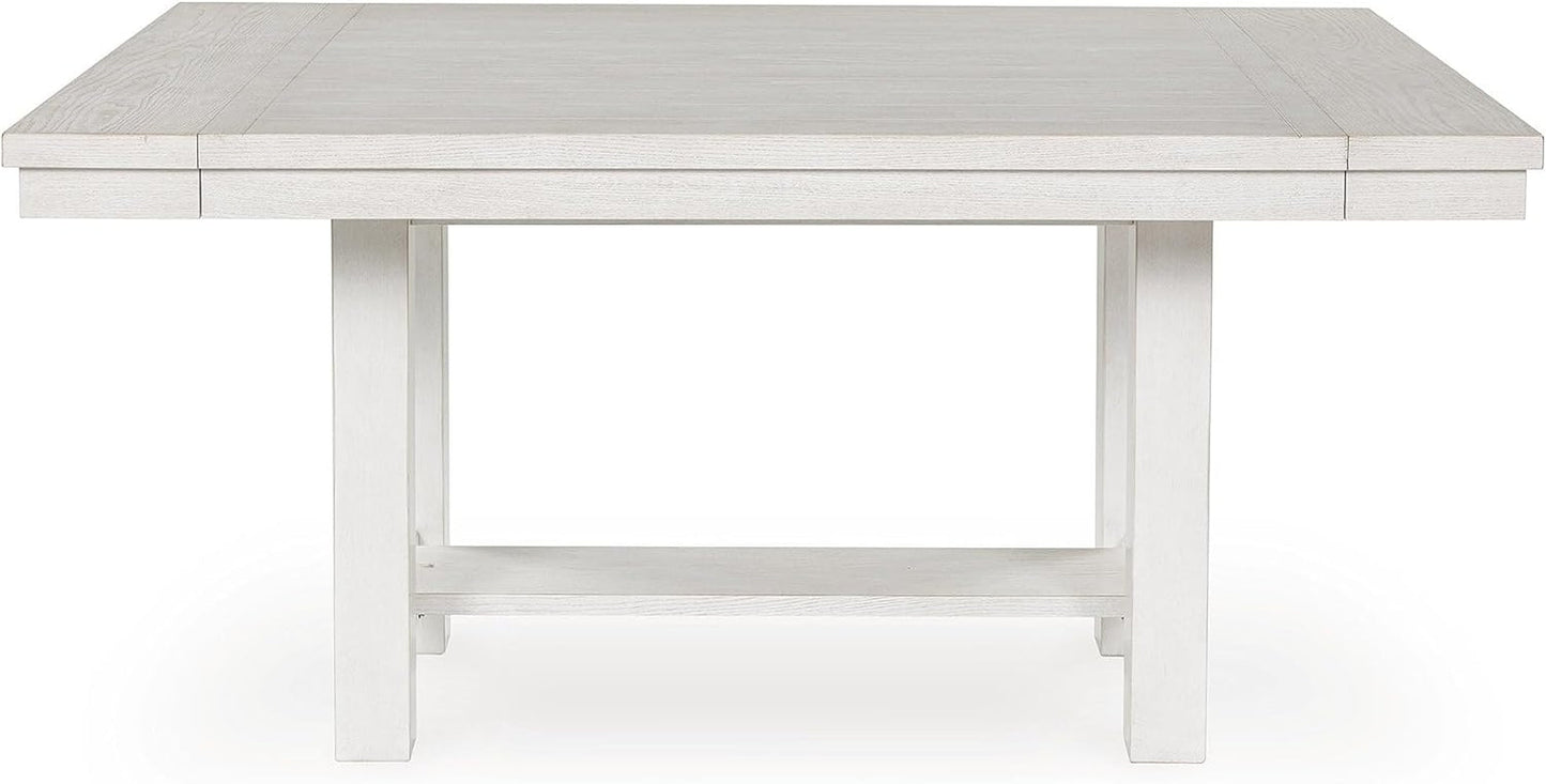 Robbinsdale Casual Removable Center Leaf Dining Extension Table with Trestle Base, White-4