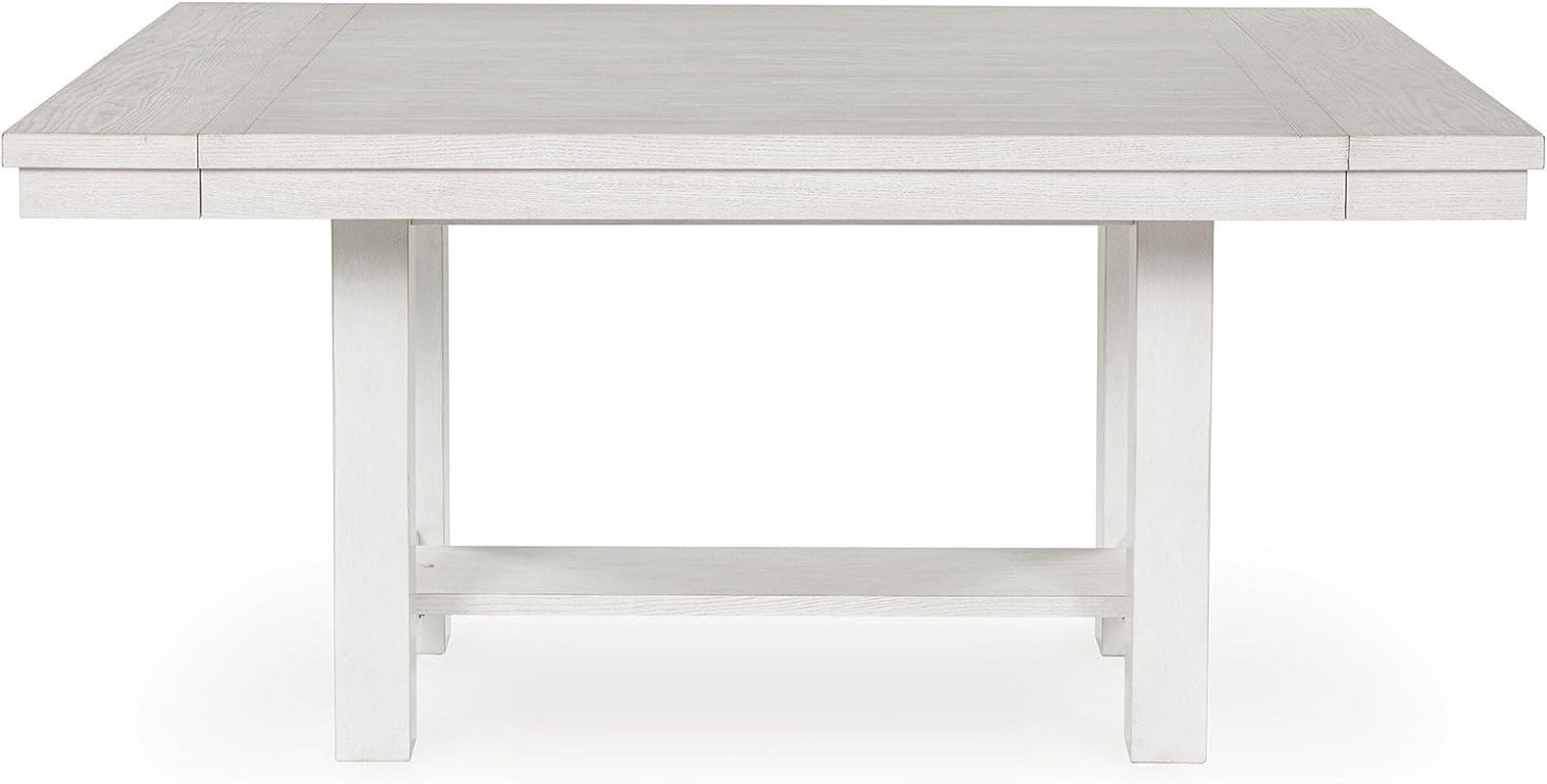 Robbinsdale Casual Removable Center Leaf Dining Extension Table with Trestle Base, White-4