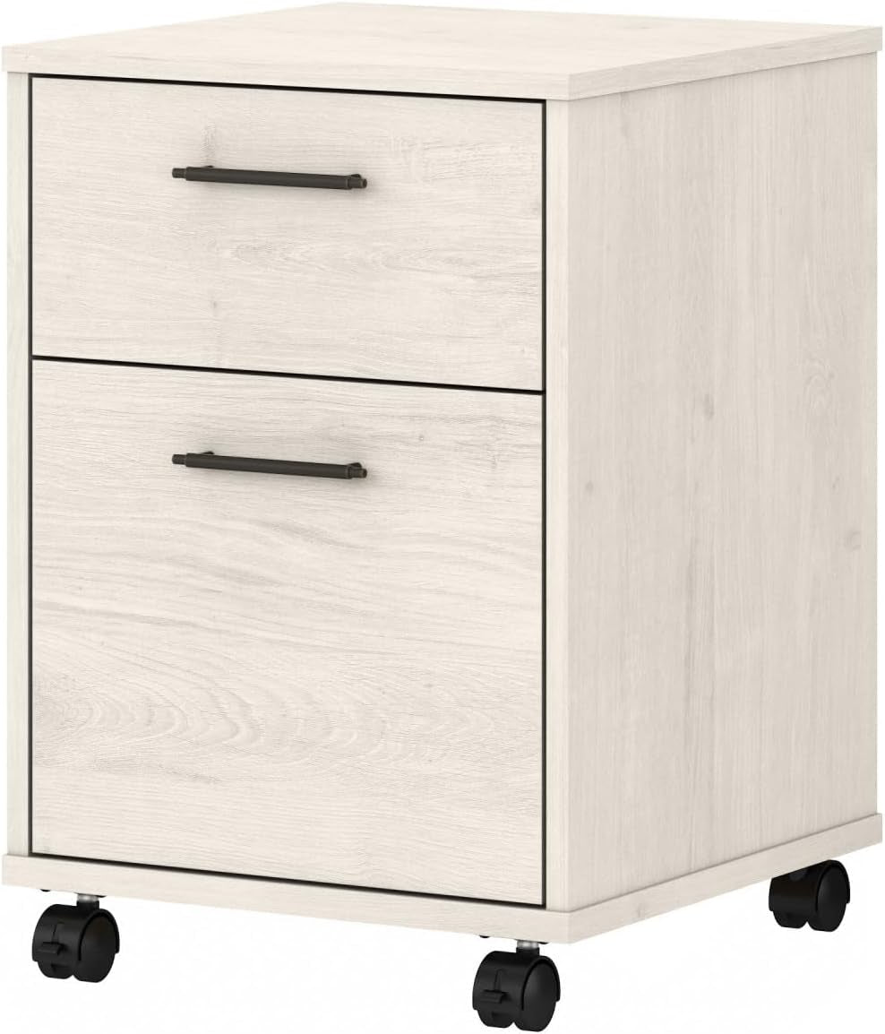 Bush Furniture Key West 2-Drawer Mobile File Cabinet, Letter/Legal, Linen White Oak, 15.75-Inch (KWF116LW-03)-0