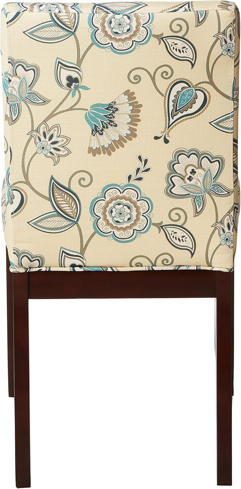 OSP Home Furnishings Dakota Upholstered Parsons Chair with Espresso Finish Wood Legs, Avignon Sky-4