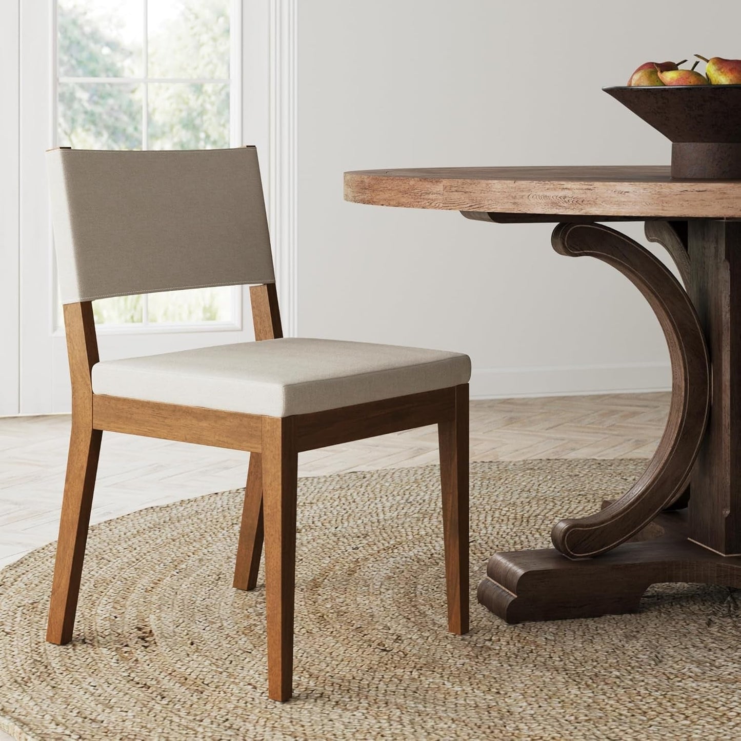 Linus Modern Upholstered Chair, 1, Light Gray/Dark Brown-0
