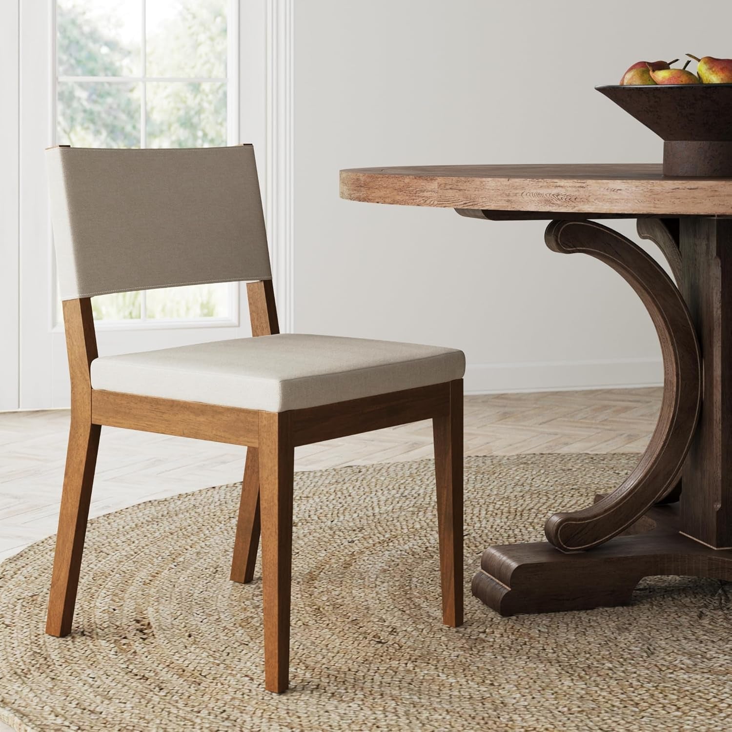 Linus Modern Upholstered Chair, 1, Light Gray/Dark Brown-0