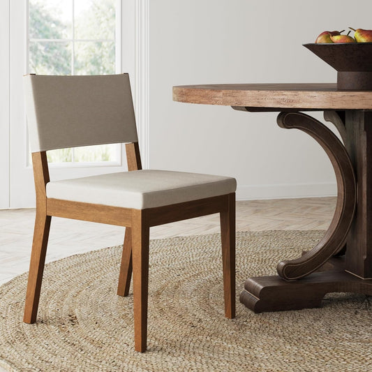 Linus Modern Upholstered Chair, 1, Light Gray/Dark Brown-0