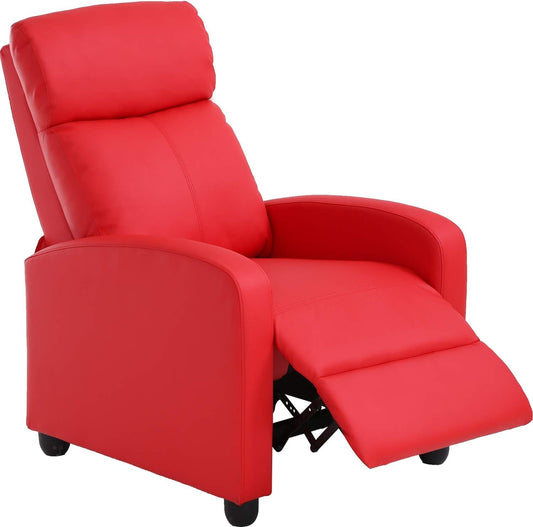 Recliner Chair for Living Room Recliner Sofa Reading Chair Winback Single Sofa Modern Home Theater Seating Lounge with PU Leather Padded Seat Backrest-0