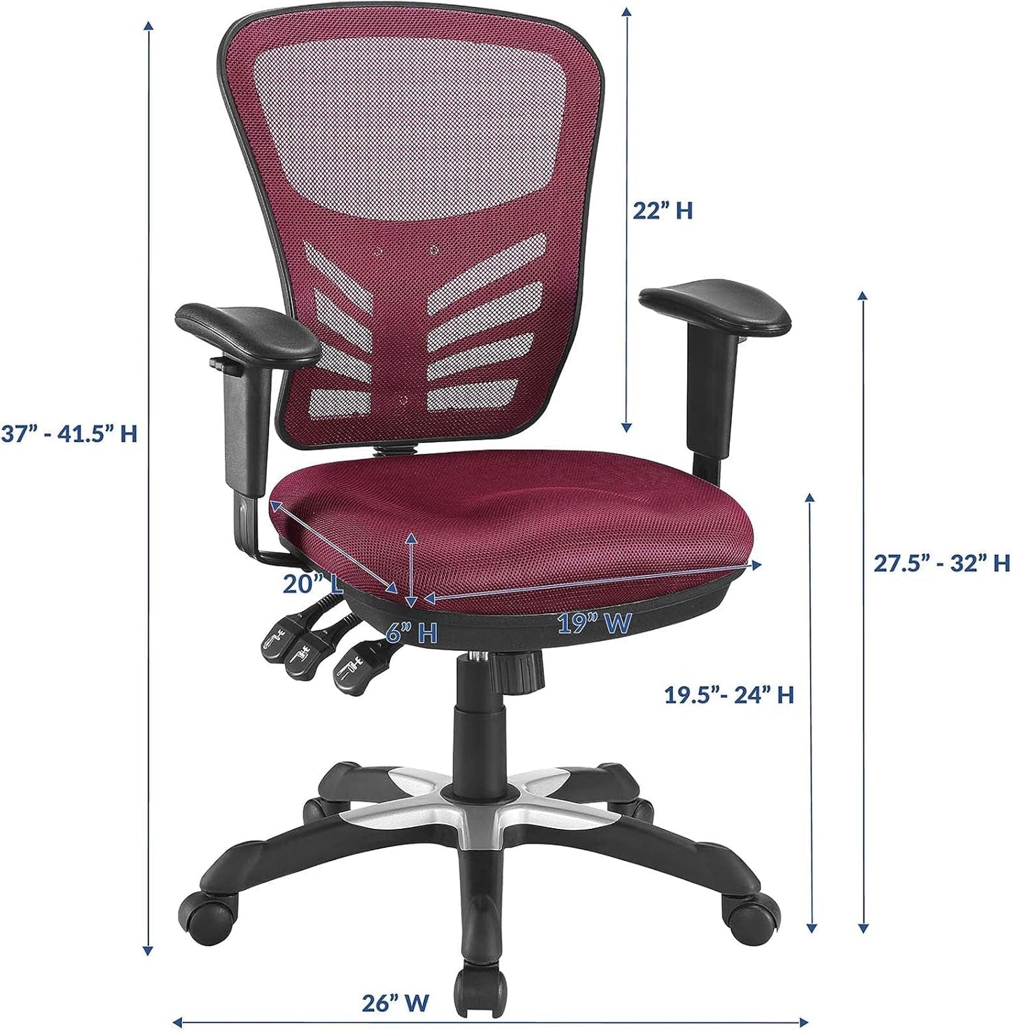 Articulate Ergonomic Mesh Office Chair in Red-2