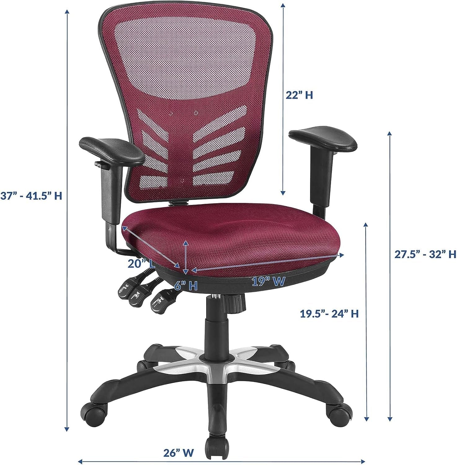 Articulate Ergonomic Mesh Office Chair in Red-2