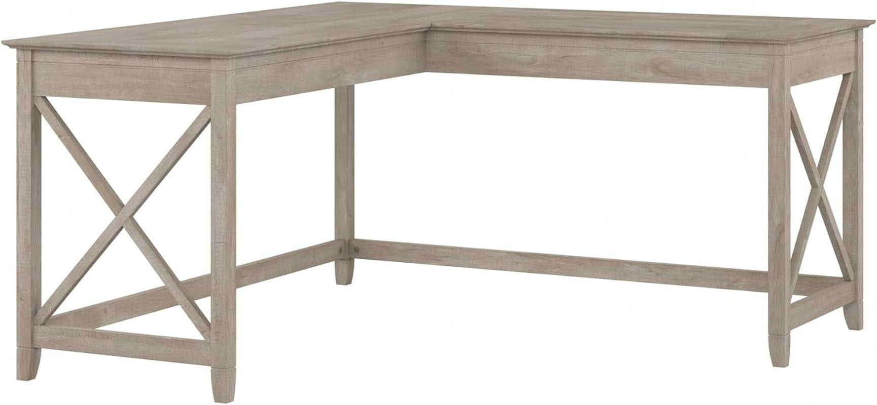 Bush Furniture Key West L Shaped Desk, 60-Inch Modern Farmhouse Writing Desk for Home Office-0