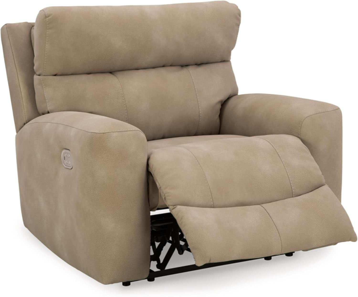 Next-Gen Durapella Contemporary Faux Leather Wall Hugger Power Recliner with Adjustable Headrest and USB Ports, Light Brown-3