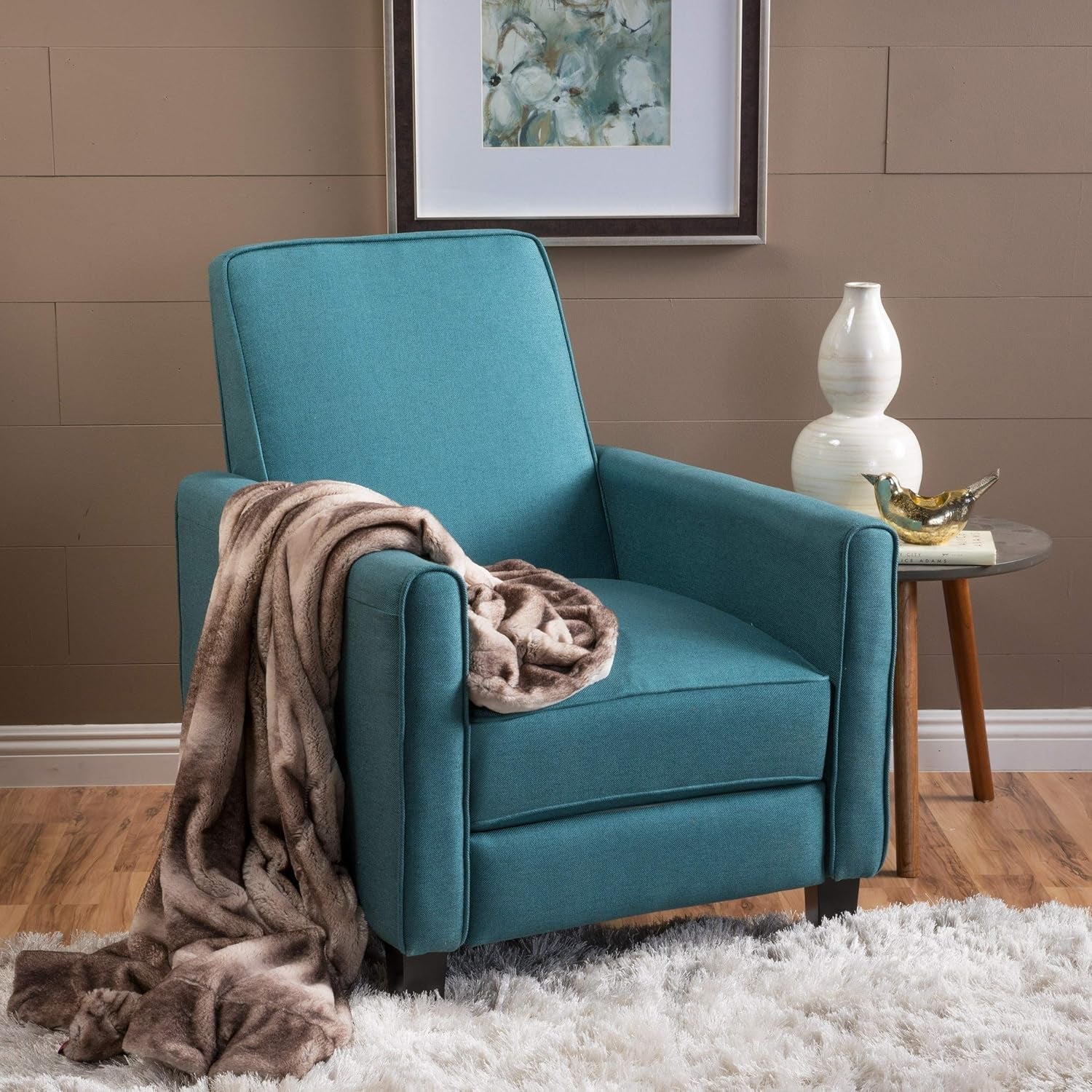 Christopher Knight Home Darvis Fabric Recliner Club Chair, Dark Teal 26.75D X 34W X 36.25H In-1