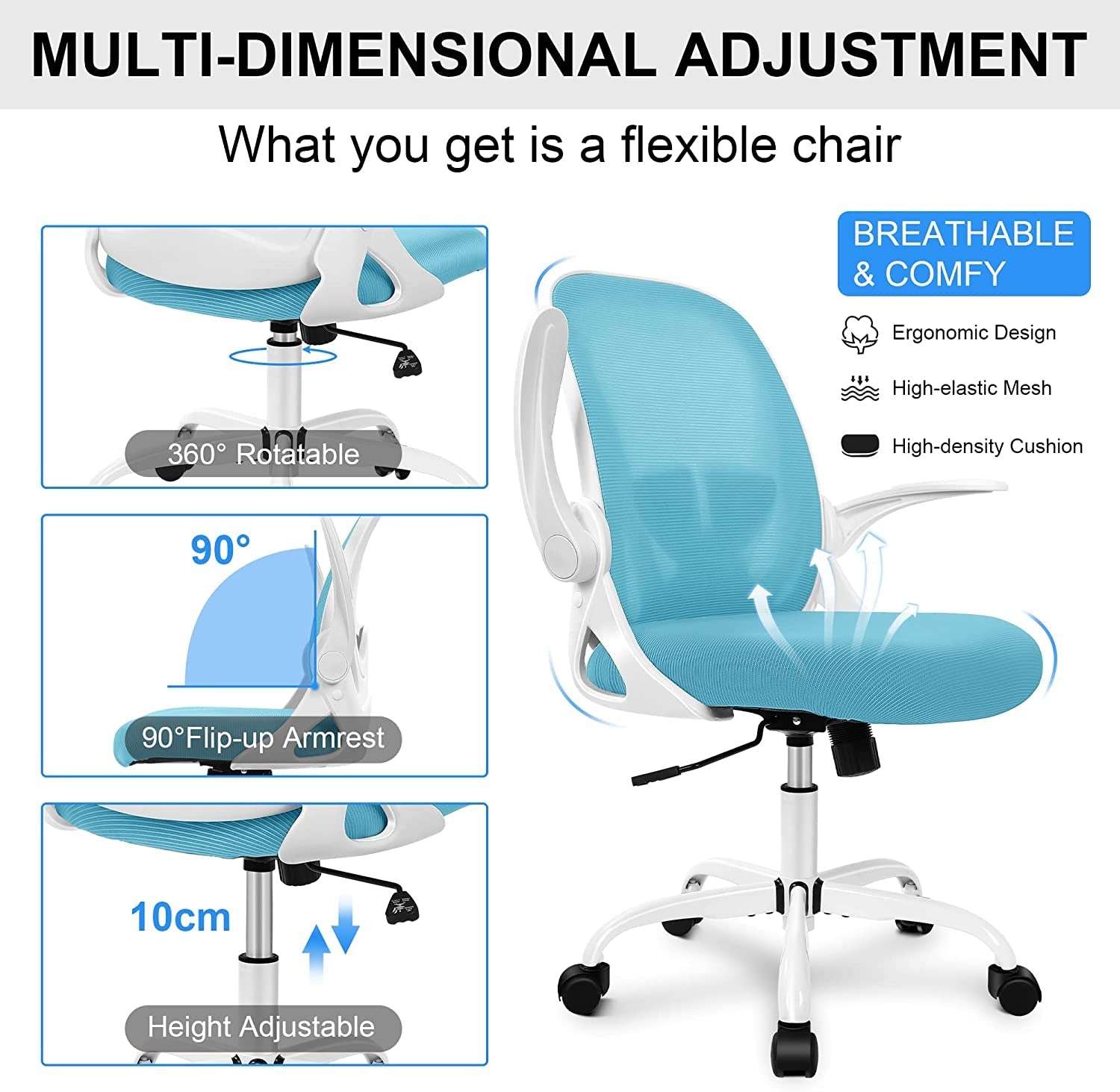 Ergonomic Mesh Office Chair with Adjustable Support-3